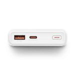 HONOR CHOICE 12000mAh 66W SuperCharge Power Bank in white finish showing USB-A and USB-C dual output ports alongside smart LED power indicators.