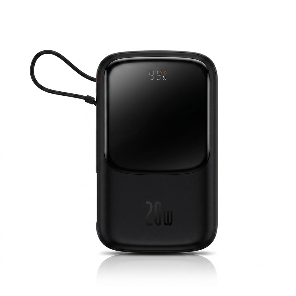 Baseus Qpow Pro 20W Power Bank 10000mAh 20000mAh with Built-in Lightning Cable