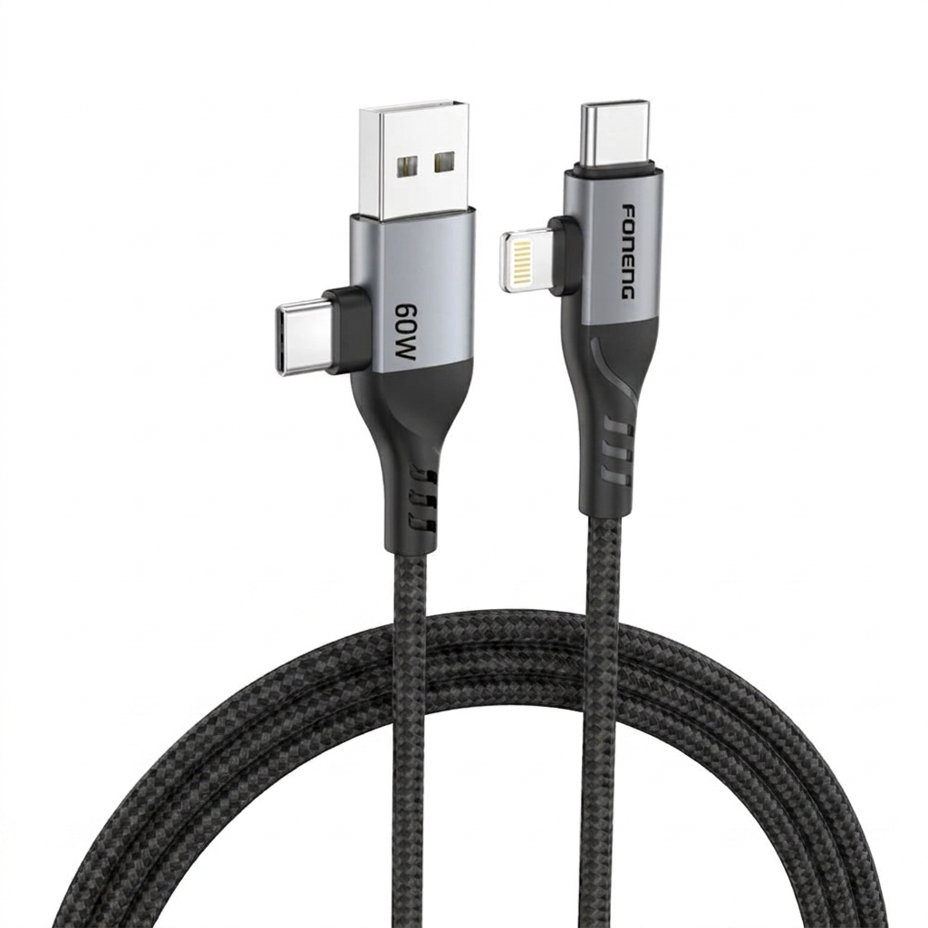 FONENG X92 60W 4-in-1 Multi Charging Cable in Bangladesh - Time’s Tech