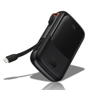Baseus Qpow Pro 20W Power Bank 10000mAh 20000mAh with Built-in Lightning Cable
