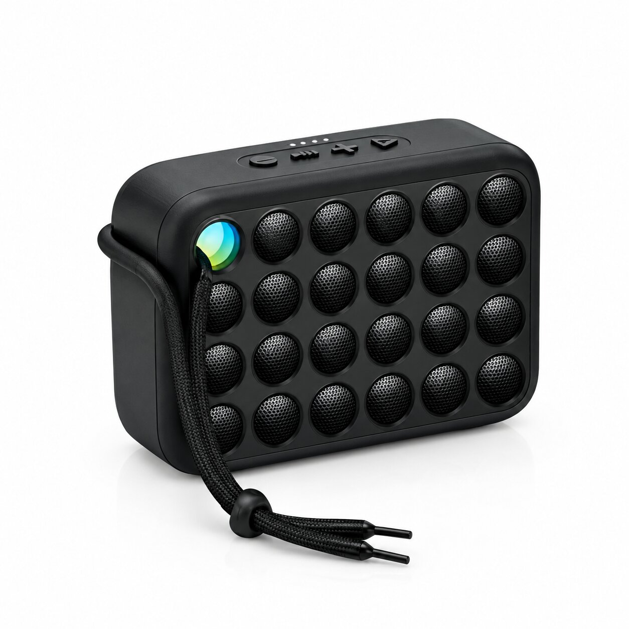 AWEI Y385 Mini Portable Bluetooth Speaker in Black - Front View